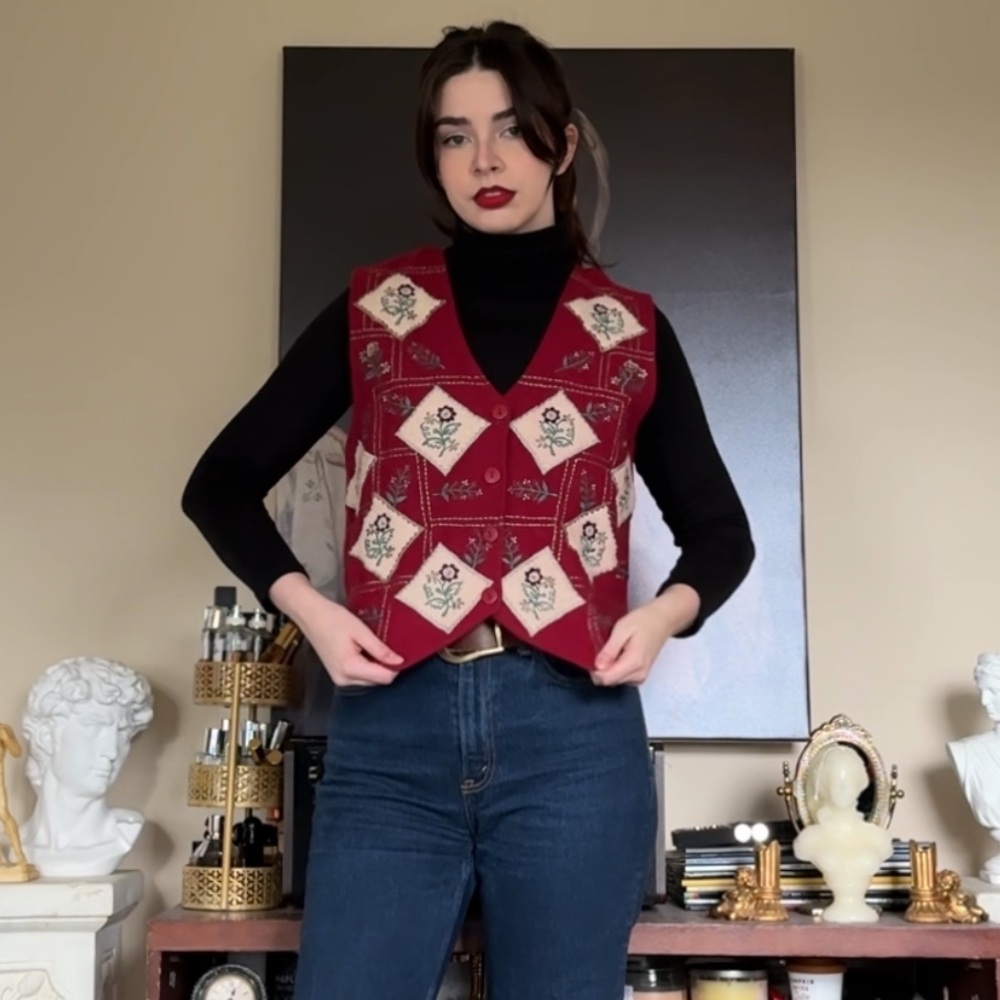 Paul Harris Wool Floral Vest